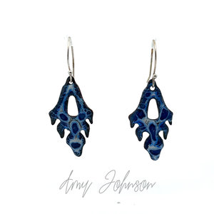 Frosted Blue Enamel Earrings