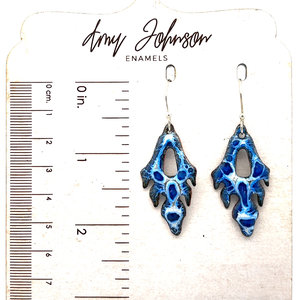 Frosted Blue Enamel Earrings