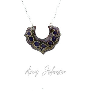 Royal Purple Enamel Necklace