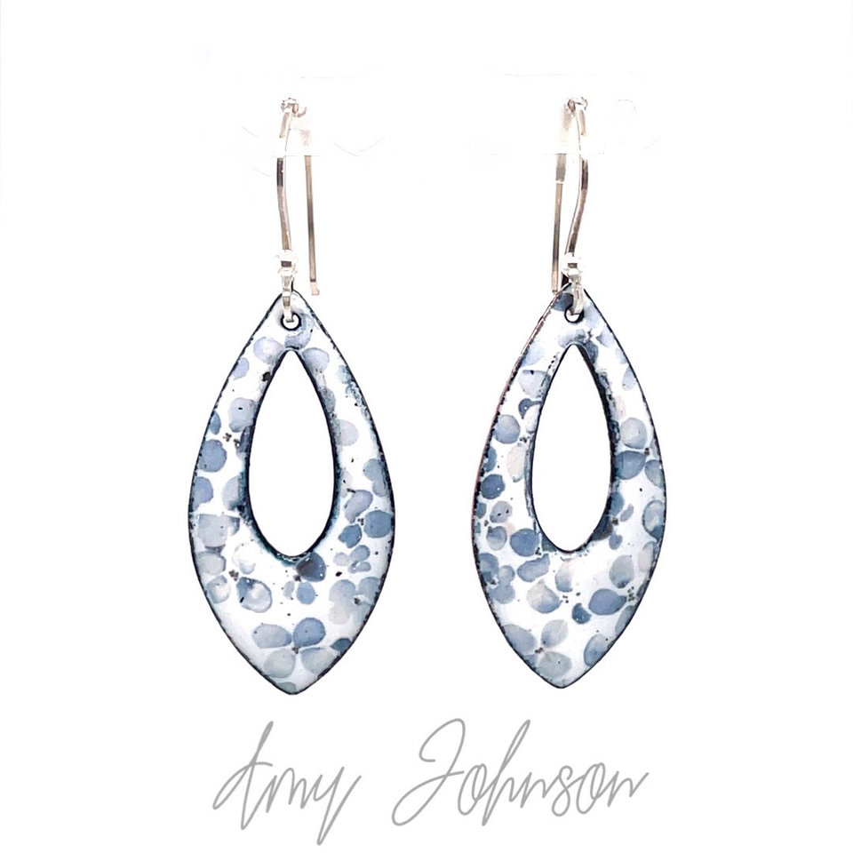 Forget Me Not Enamel Earrings