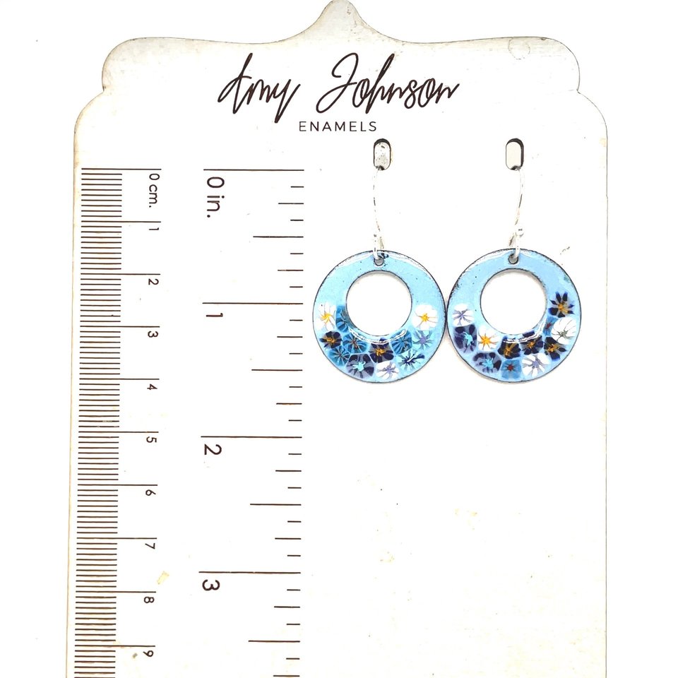 Azure Hoop Floral Earrings