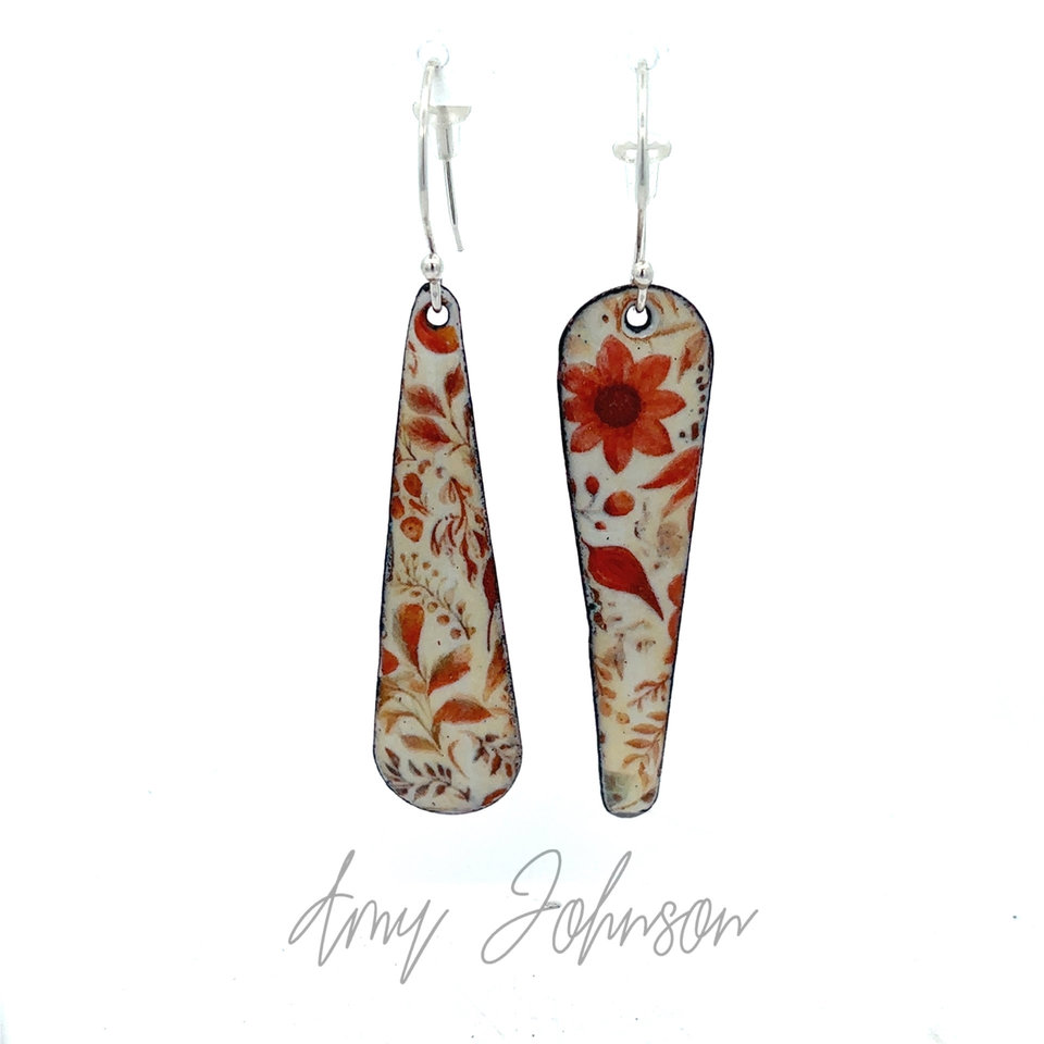 Autumnal Balance Enamel Earrings