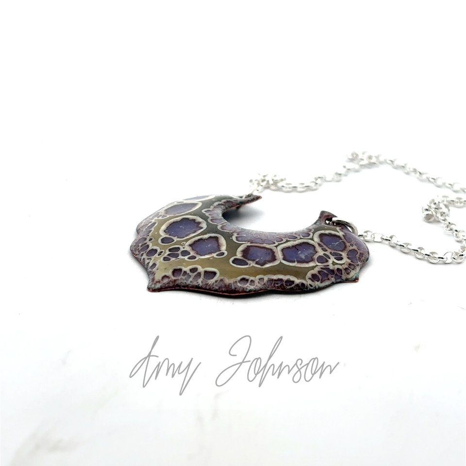 Royal Purple Enamel Necklace