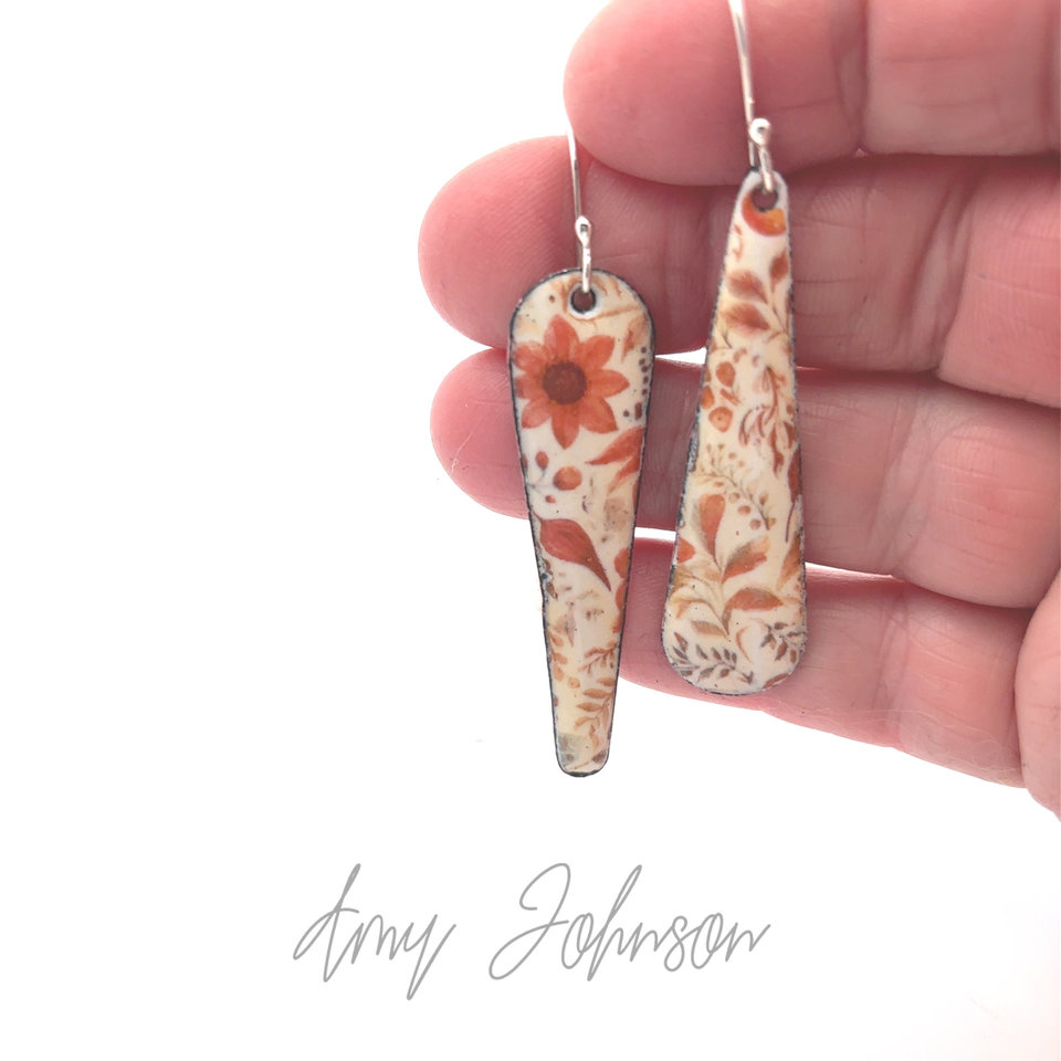Autumnal Balance Enamel Earrings